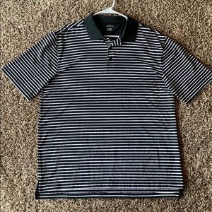 Black & White Striped bcg Active Polo T-shirt